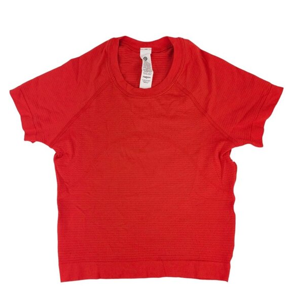 NWT LULULEMON Swiftly Tech Cropped Short Sleeve 2.0 HTHT Hot Heat Red Size 2 - Picture 2 of 5